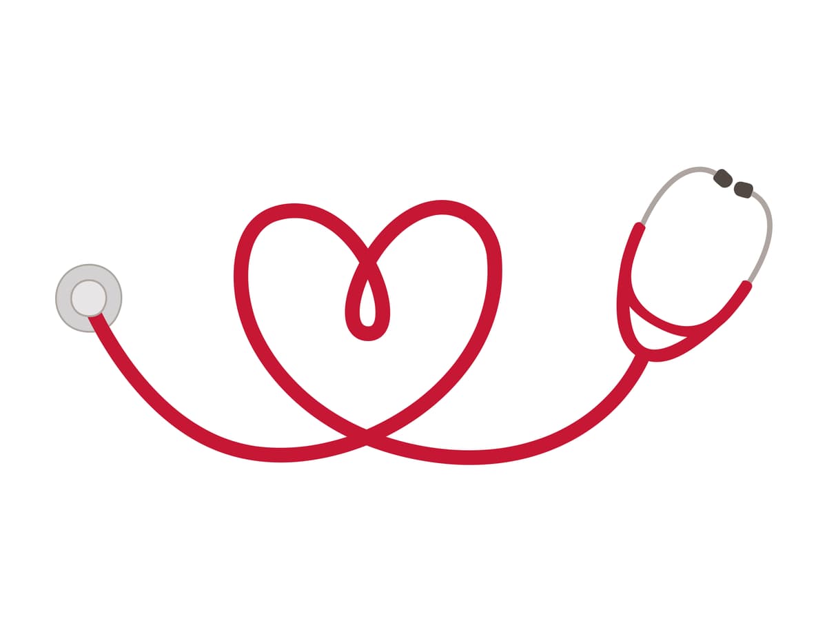 Stethoscope forming heart shape